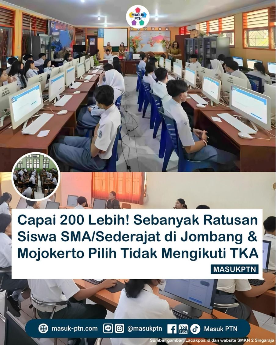 Capai 200 Lebih! Sebanyak Ratusan Siswa SMA/Sederajat di Jombang & Mojokerto Pilih Tidak Mengikuti TKA